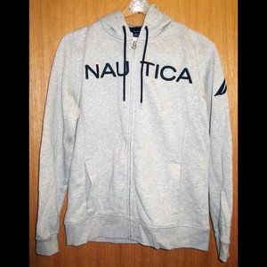 GREY NAUTICA LOGO FULL-ZIP HOODIE